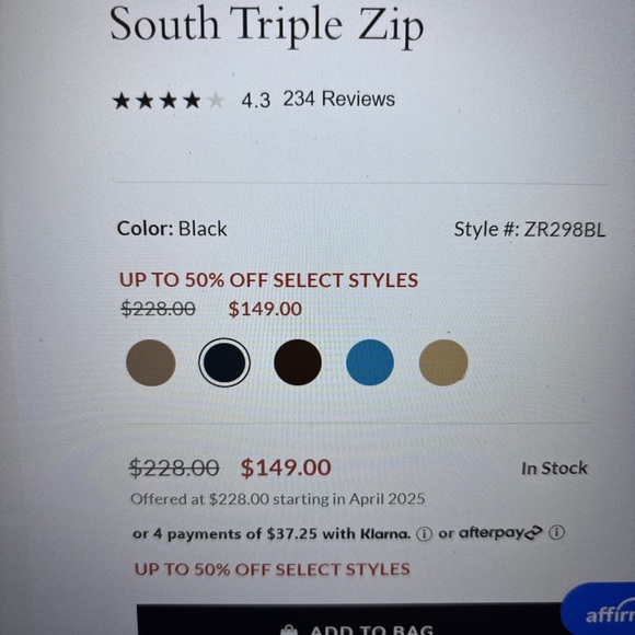 Dooney & Bourke Caramel North South Triple Zip Crossbody Bag NWT MSRP $228 - Picture 8 of 9